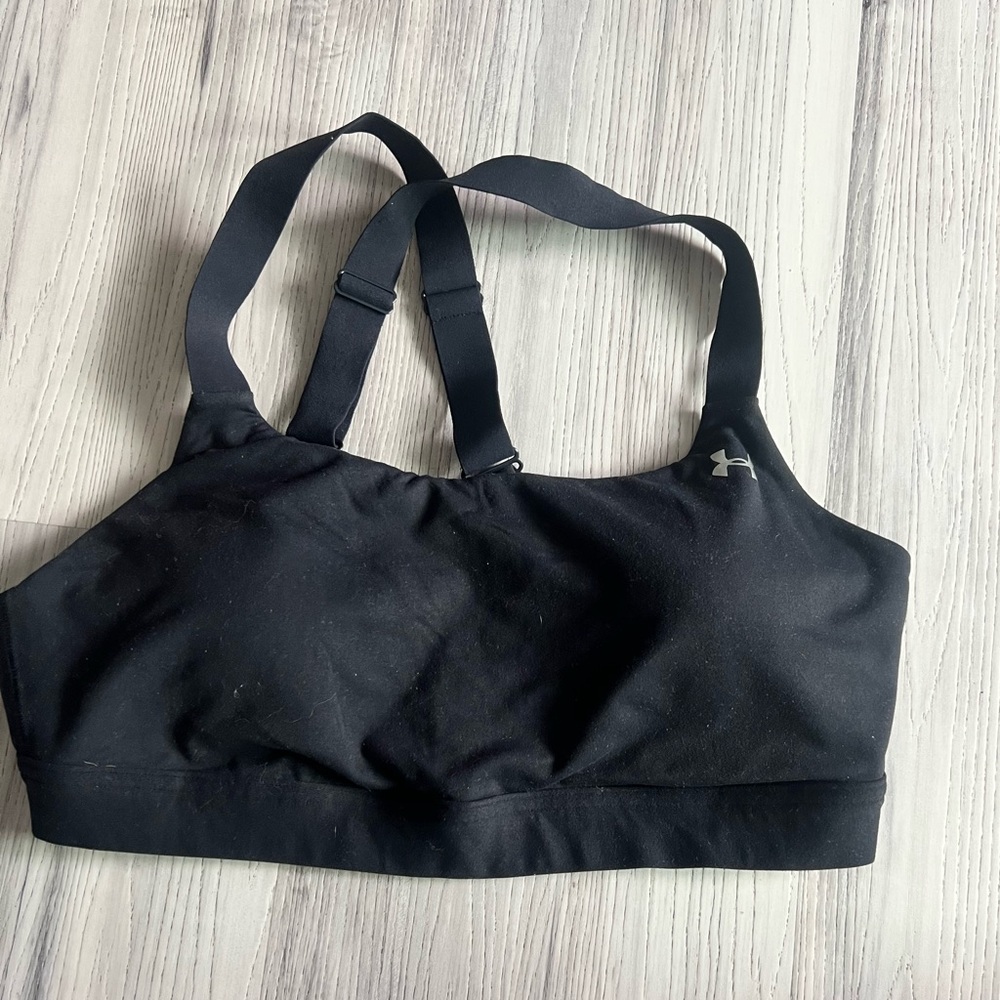Under Armour Black Compression Sports Bra with Adjustable Straps